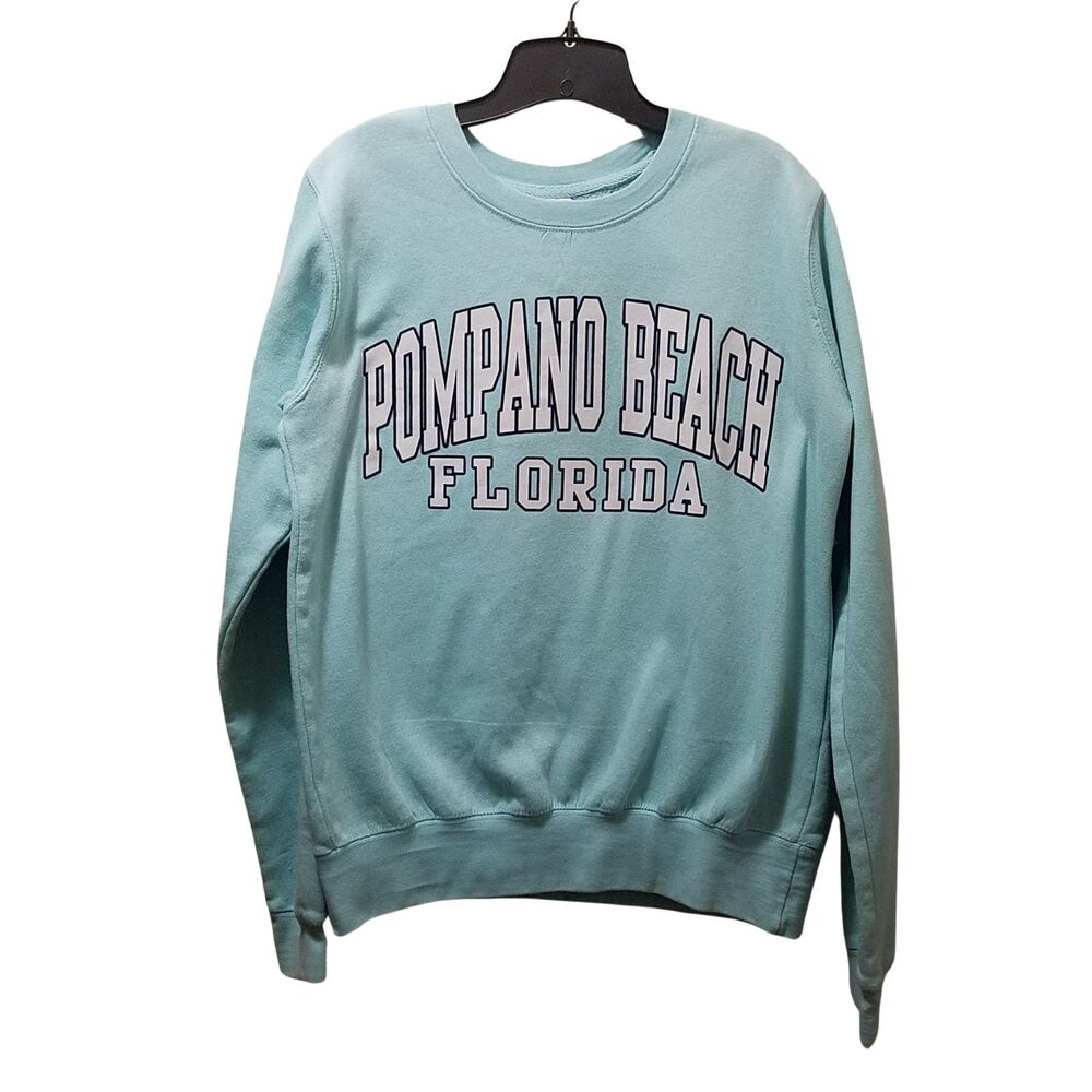 Pompano Beach Florida Crewneck Sweatshirt Women’s Small Light Blue Pacific & Co